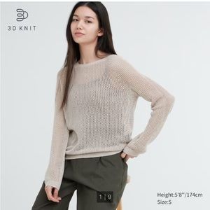Uniqlo 3D Knit Mesh Long-Sleeve Crew Neck Sweater L
